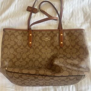 Coach Tan and Brown Signature Tote